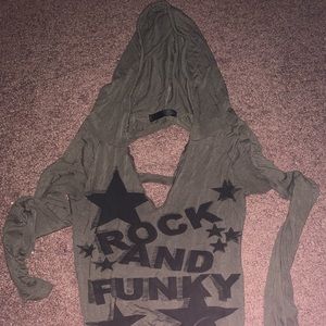 Back Shredded Light Hoodie Long Sleeve Shirt